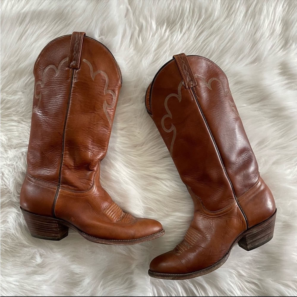 J Chrisholm Vintage Leather Womens Cowgirl Boots Size 8.5